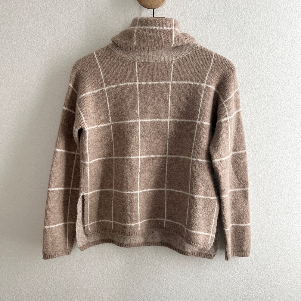 Madewell Windowpane Turtleneck Sweater